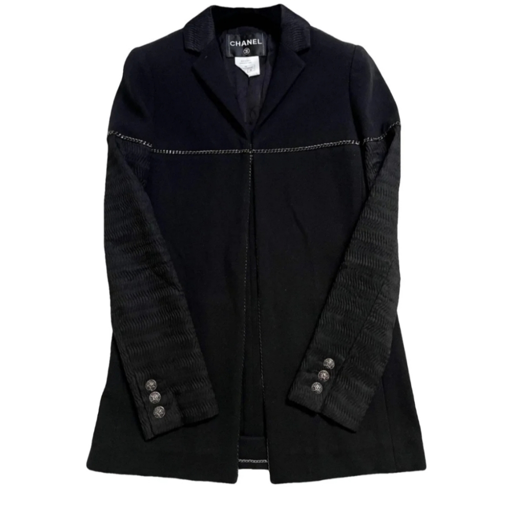 HOST PICK!!! CHANEL BLAZER/jACKET shimmering black - Picture 2 of 12